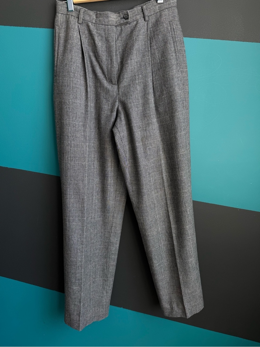 Evan Picone Gray Pleated High-Waist Tailored Trousers Wool blend size 8 Preppy - Picture 5 of 12